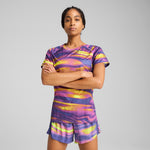 Puma VELOCITY all-over-print running tee in wild berry - Model Shot 01