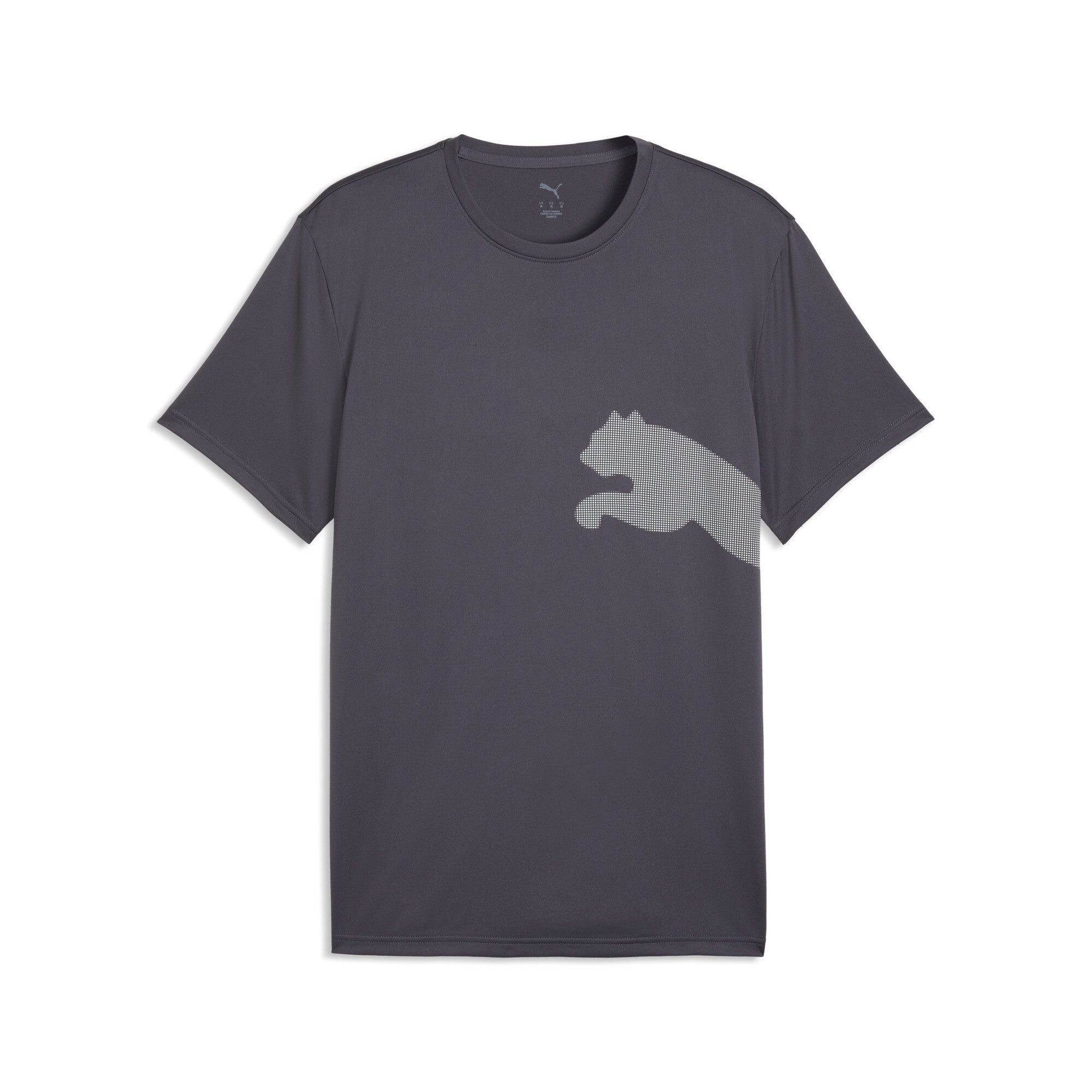 PUMA train all day big logo tee men in gray and white