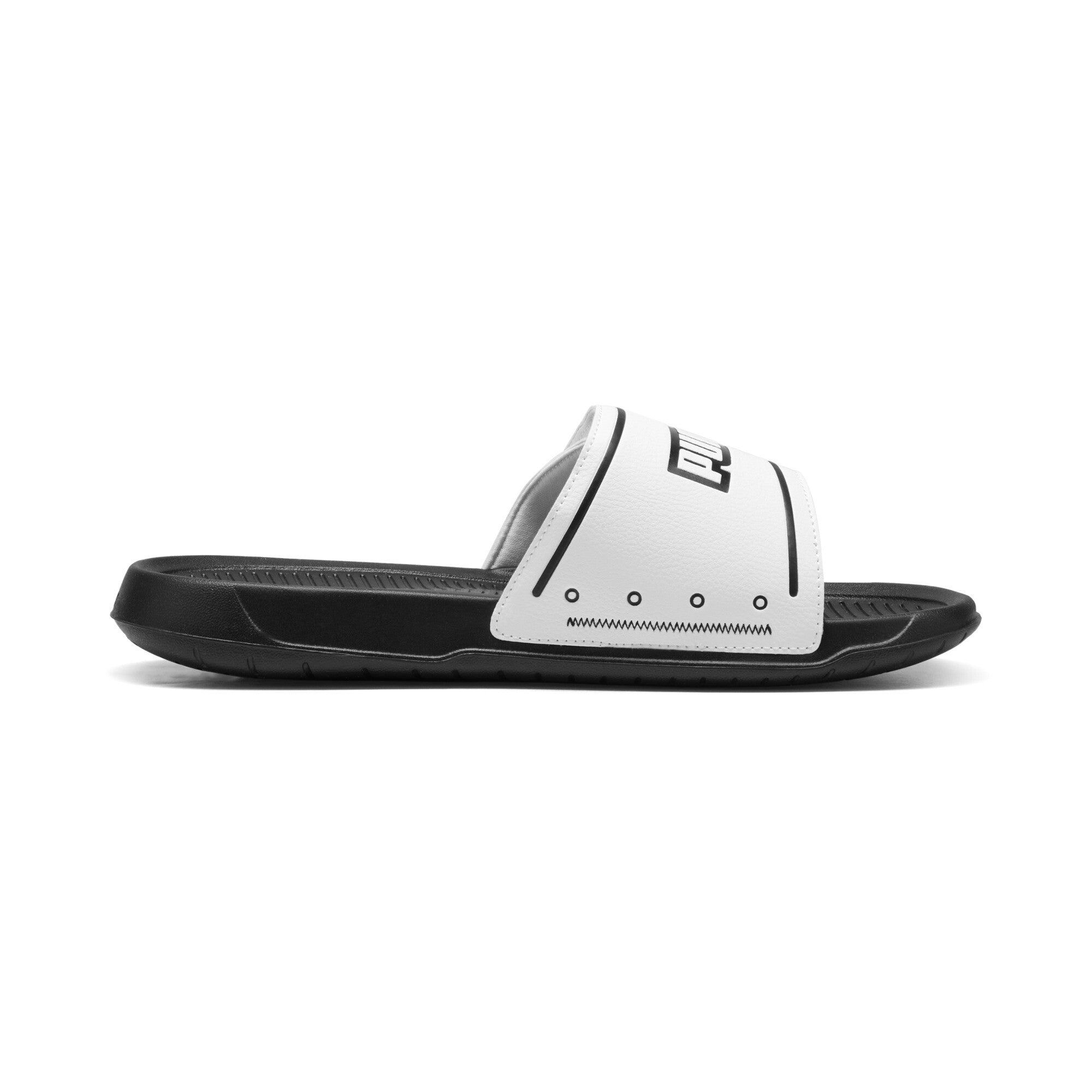 Puma royalcat comfort 2 slides in white and black - Side View 03