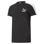 Puma iconic t7 men's tee in black - Front View