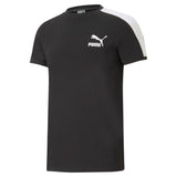 Puma iconic t7 men's tee in black - Front View