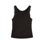Puma tropical graphic crop tank in black - Back View