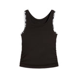 Puma tropical graphic crop tank in black - Back View