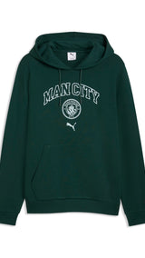 PUMA manchester city ftblculture hoodie men in green and blue — front view