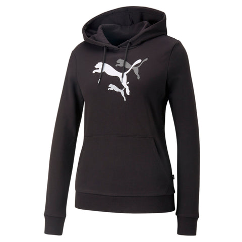 PUMA essentials+ logo power hoodie in black