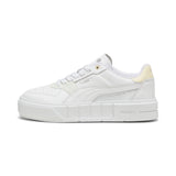 Puma cali court leather sneakers in white and creamy vanilla - Side View 01