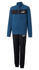 Puma polyester tracksuit in blue - Front View