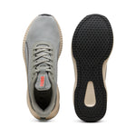 Puma flyer lite 3 running shoes in alpine snow and flat light gray - Side View 02
