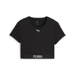 Puma strong crop tee in black - Front View