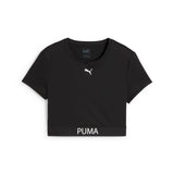 Puma strong crop tee in black - Front View