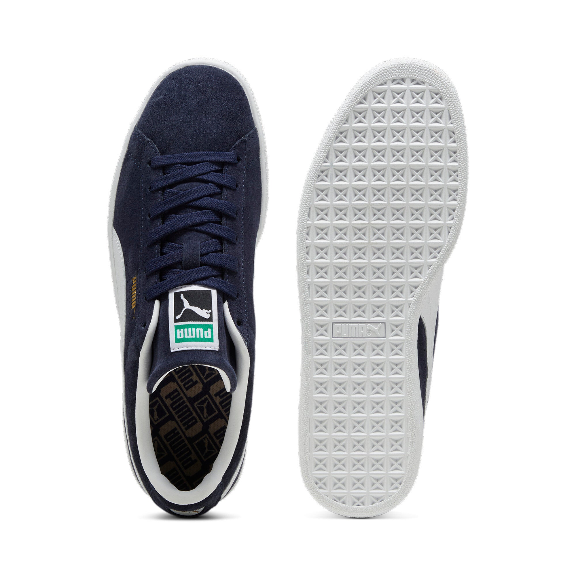 Puma suede classic sneakers in navy and white - Side View 02