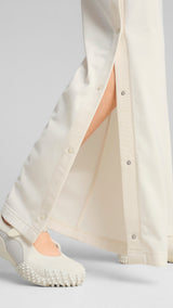 Puma wardrobe essentials low rise popper pants in white - Model Shot 02