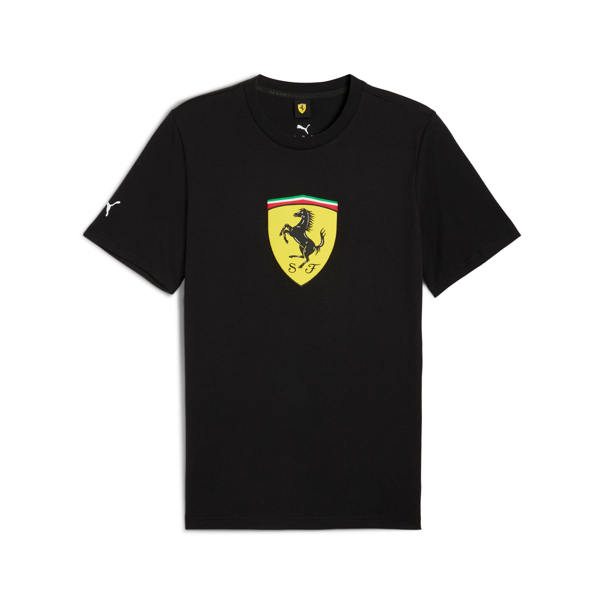 PUMA Scuderia Ferrari sportswear coloured shield tee in rosso corsa - black