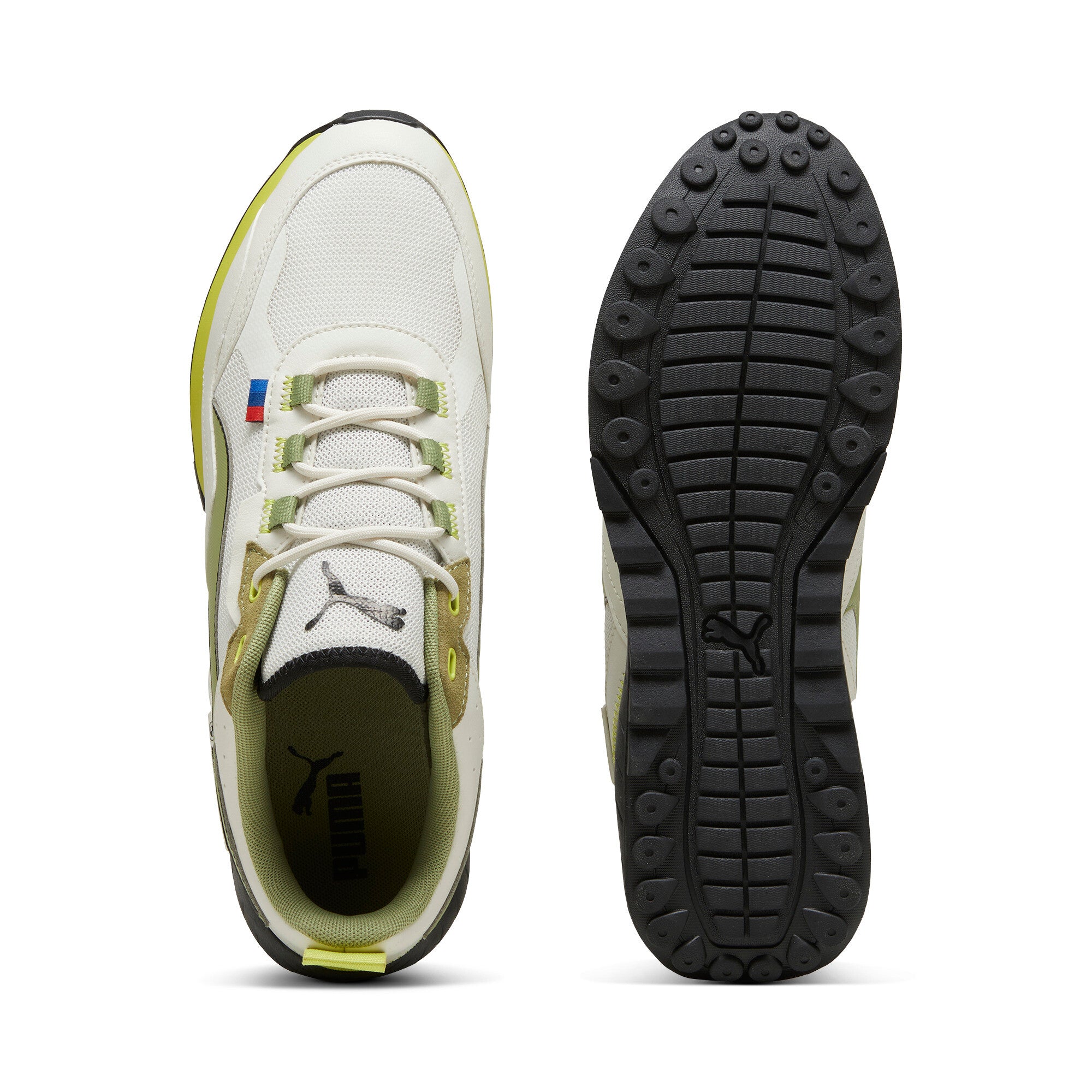Puma BMW M motorsport SPEEDFUSION 2.0 sneakers in vapor gray and calming green - Side View 02