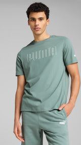 Puma sport graphic tee in green moon - Model Shot 01