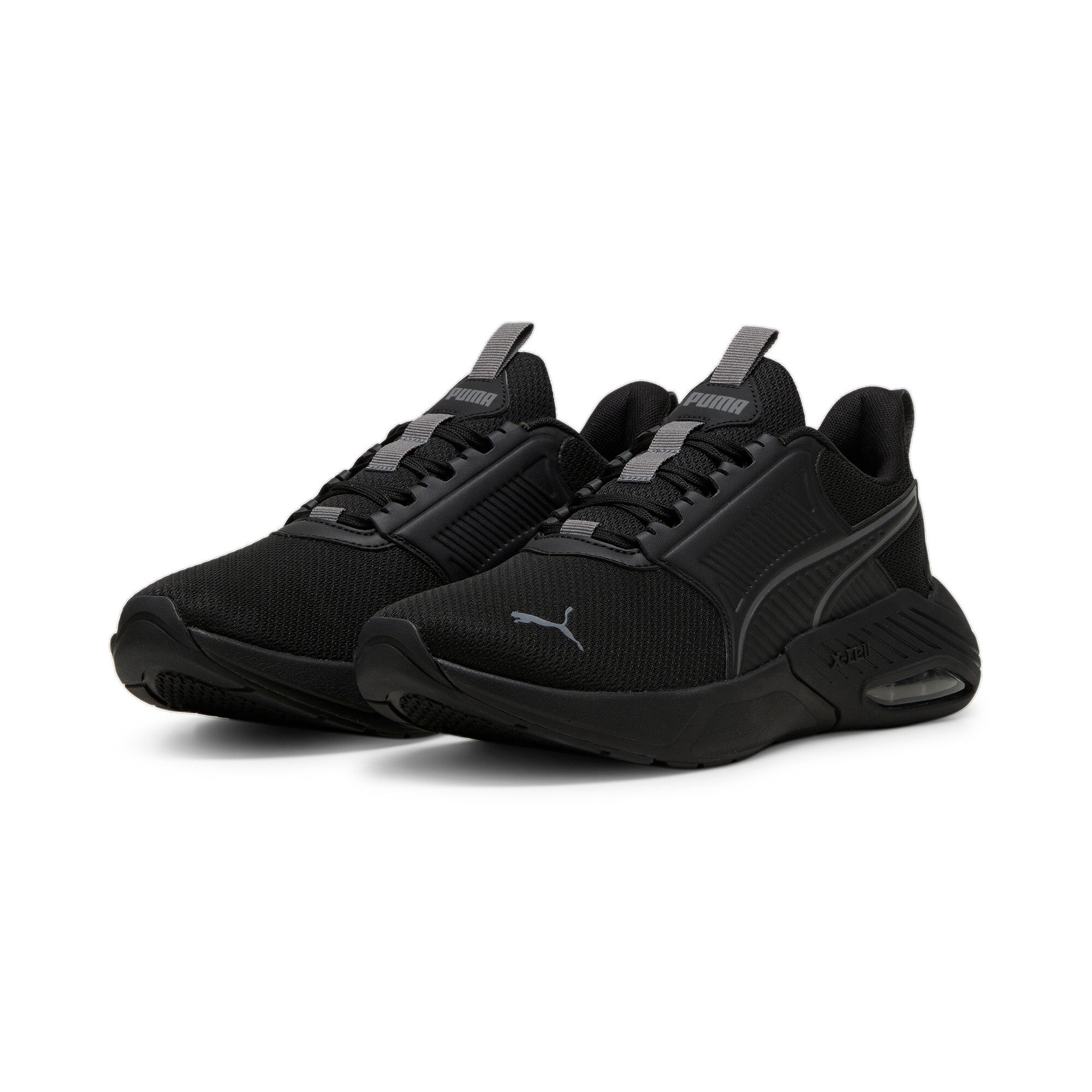 Puma X-cell nova FS running shoes in black and cool dark gray - Front View