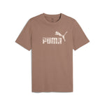 Puma graphics no.1 logo tee in totally taupe - Front View