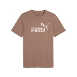 Puma graphics no.1 logo tee in totally taupe - Front View