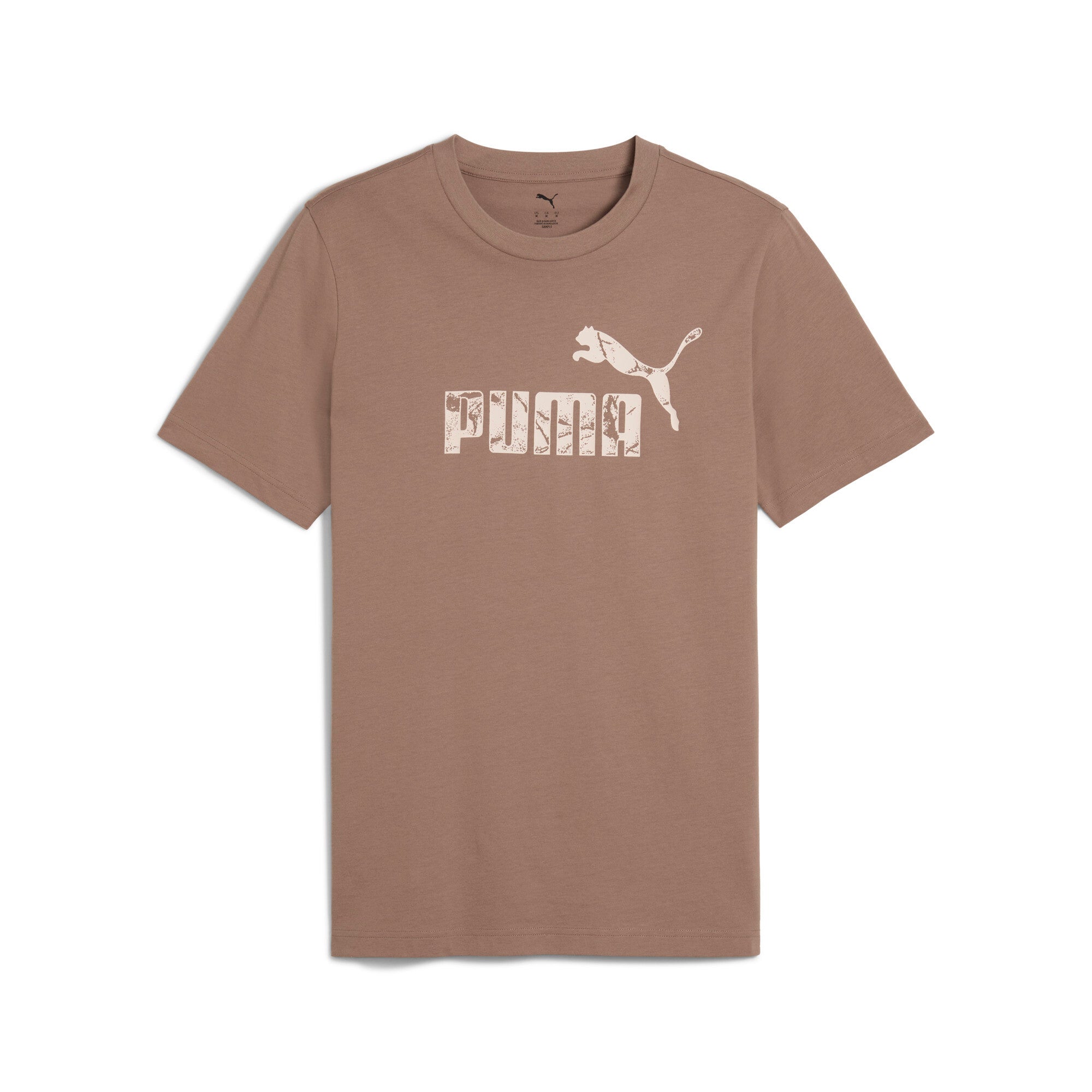 Puma graphics no.1 logo tee in totally taupe - Front View