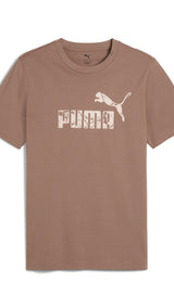 Puma graphics no.1 logo tee in totally taupe - Front View