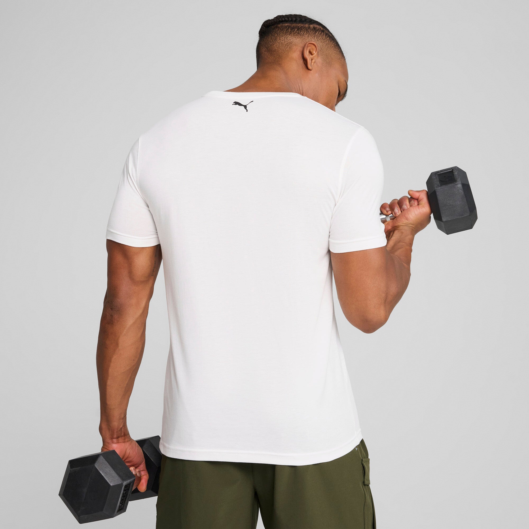 Puma graphics train "forever. faster." tee in white - Model Shot 02