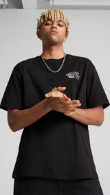 Puma graphics puma drive-in relaxed tee in black - Model Shot 01