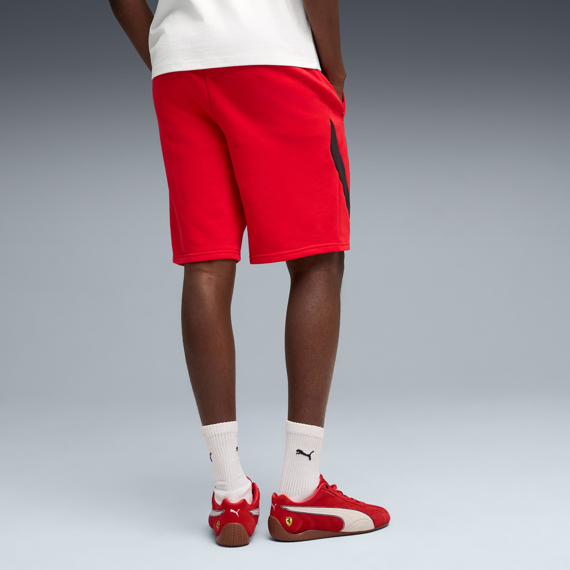 PUMA scuderia ferrari PM1 shorts men in rosso corsa — model shot 2