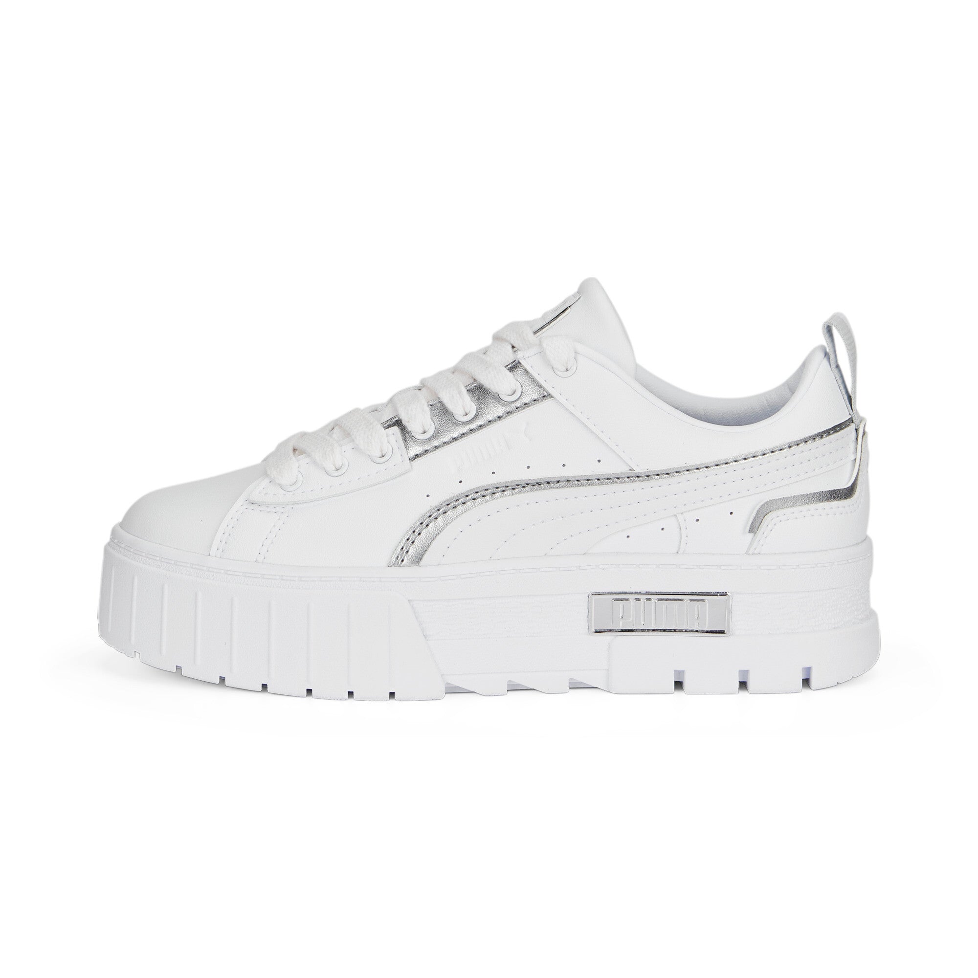 Puma mayze ut metallic sneakers in white - Side View 01