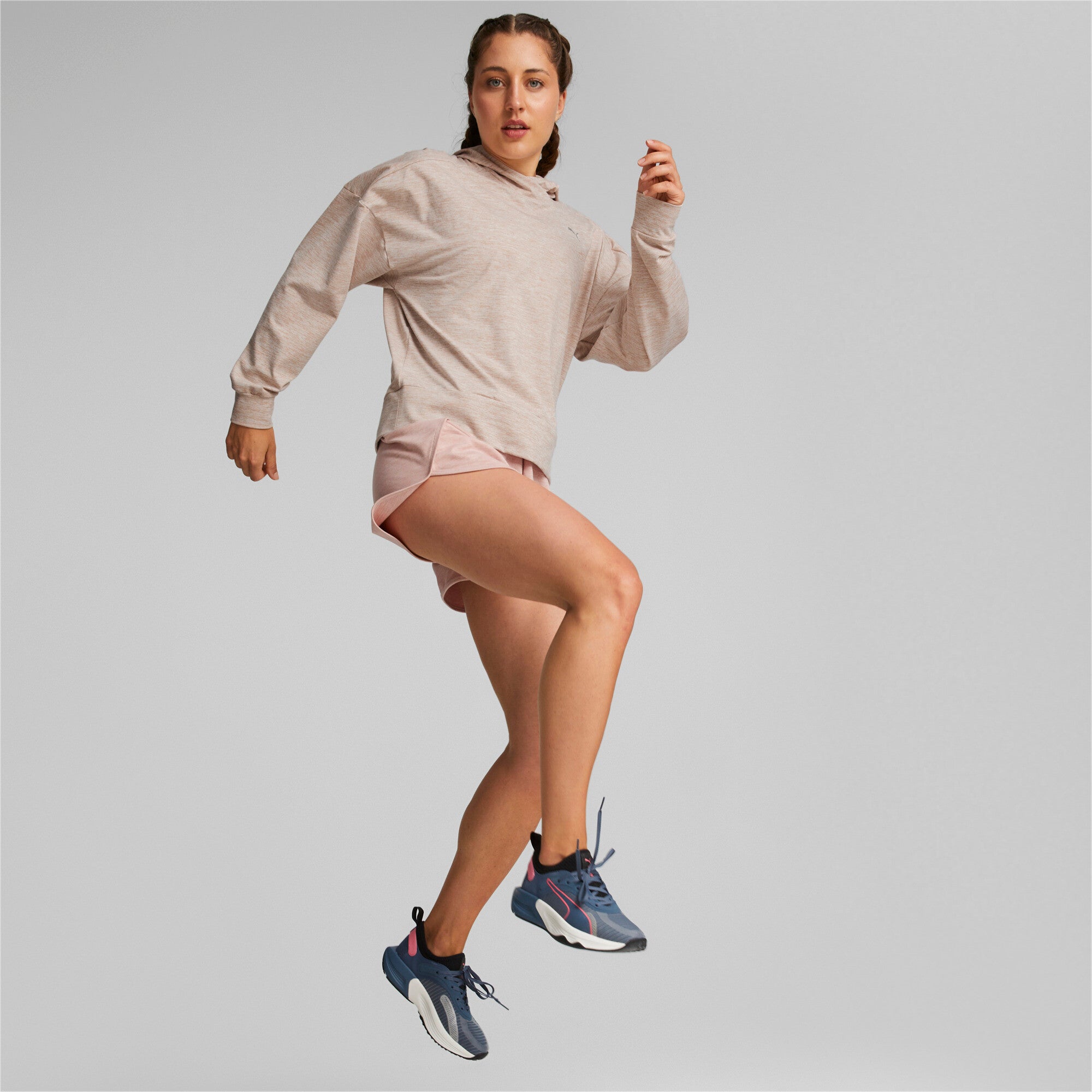 Puma training cloudspun hoodie in pink - Model Shot 02