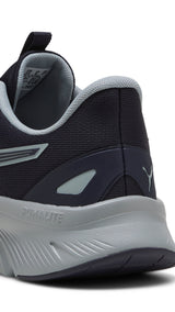 Puma Flexfocus lite modern woven running shoes in navy blue and cool mid gray - Back View