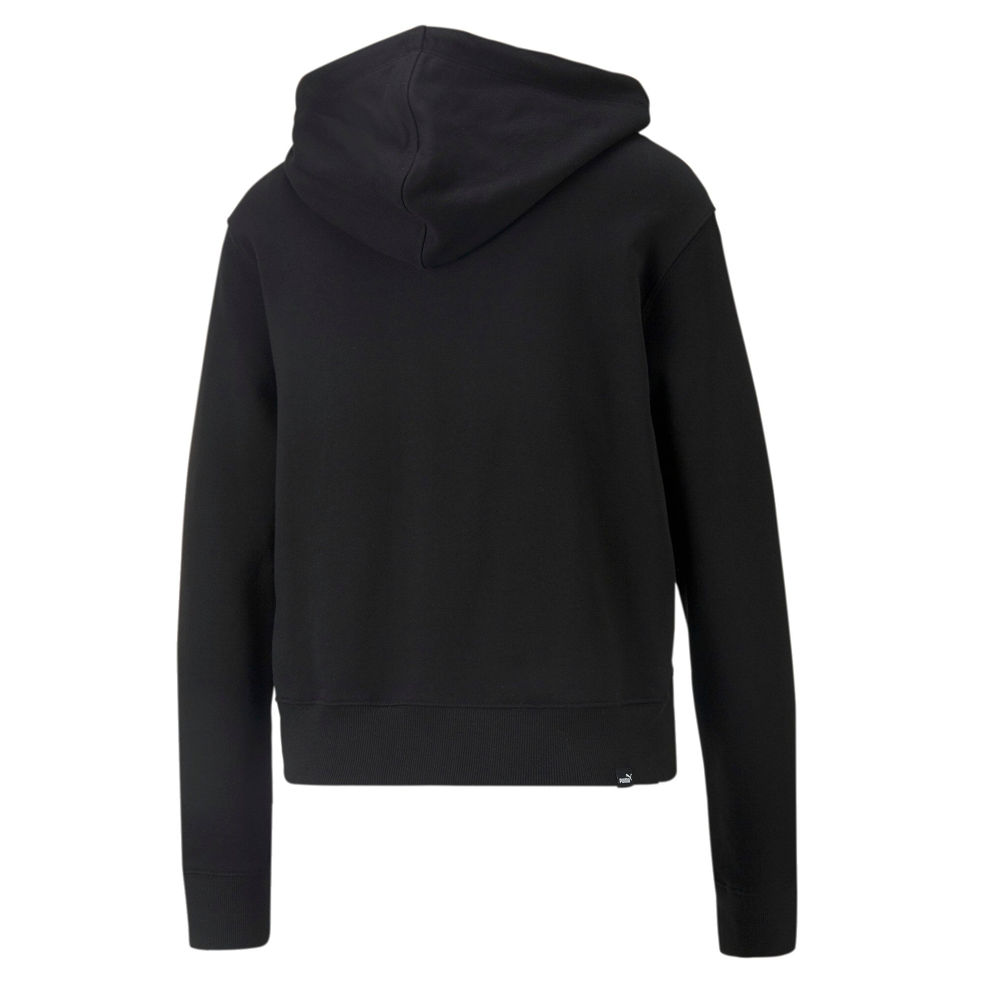 Puma her full-zip hoodie in black - Back View