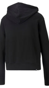 Puma her full-zip hoodie in black - Back View