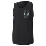 Puma run logo running singlet men in black - Front View
