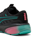 Puma cell glare running shoes in black and sun struck - Back View