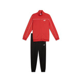 Puma poly piping tracksuit in red fire - Front View