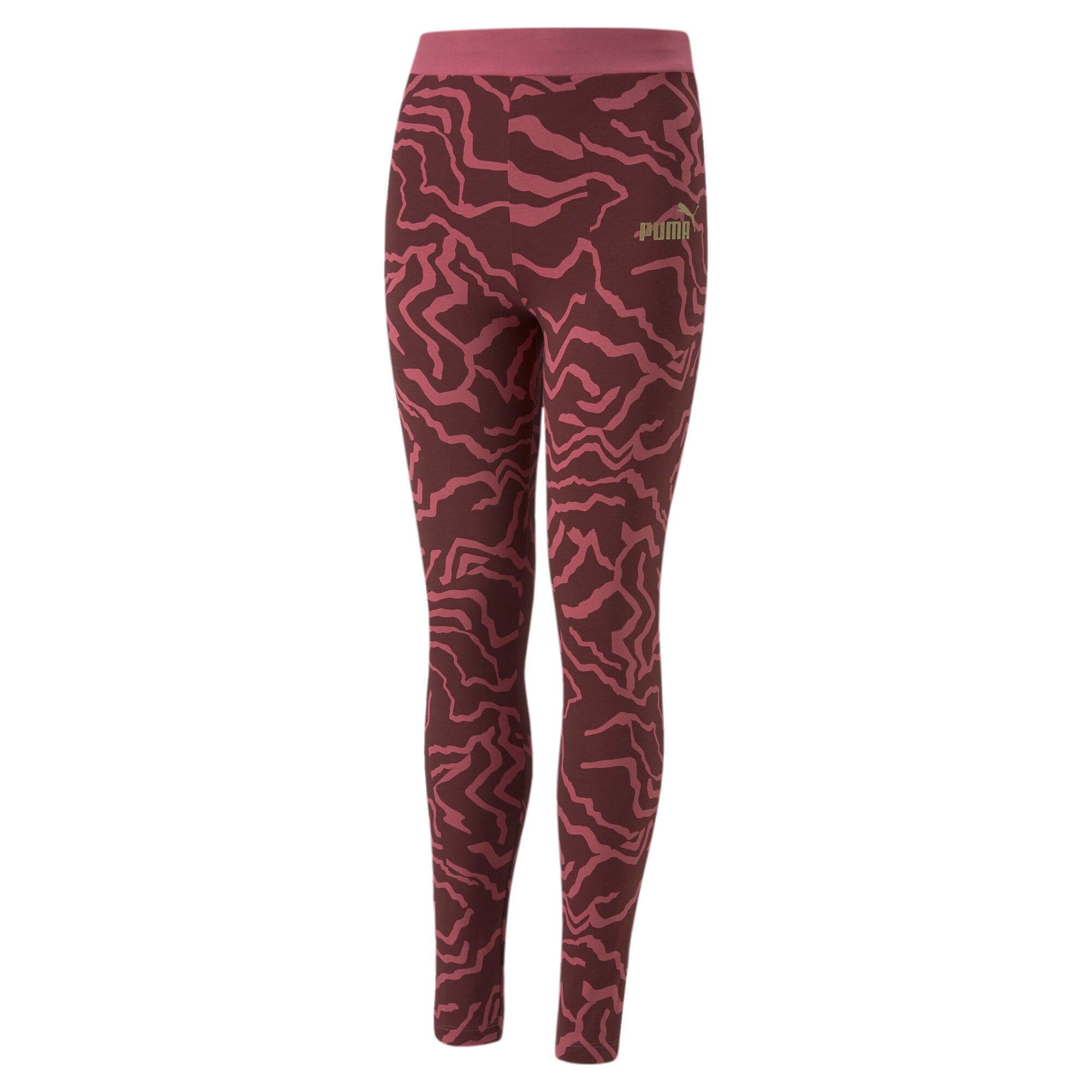 Puma alpha printed leggings in purple - Front View