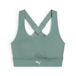 Puma pwrbreathe run bra in green moon - Front View