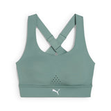 Puma pwrbreathe run bra in green moon - Front View