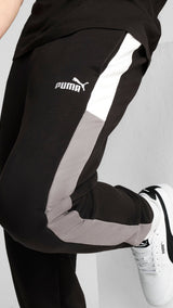 PUMA ESSENTIALS block sweatpants - black