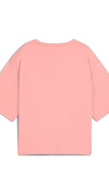Puma class relaxed crop tee in pink fruit - Back View