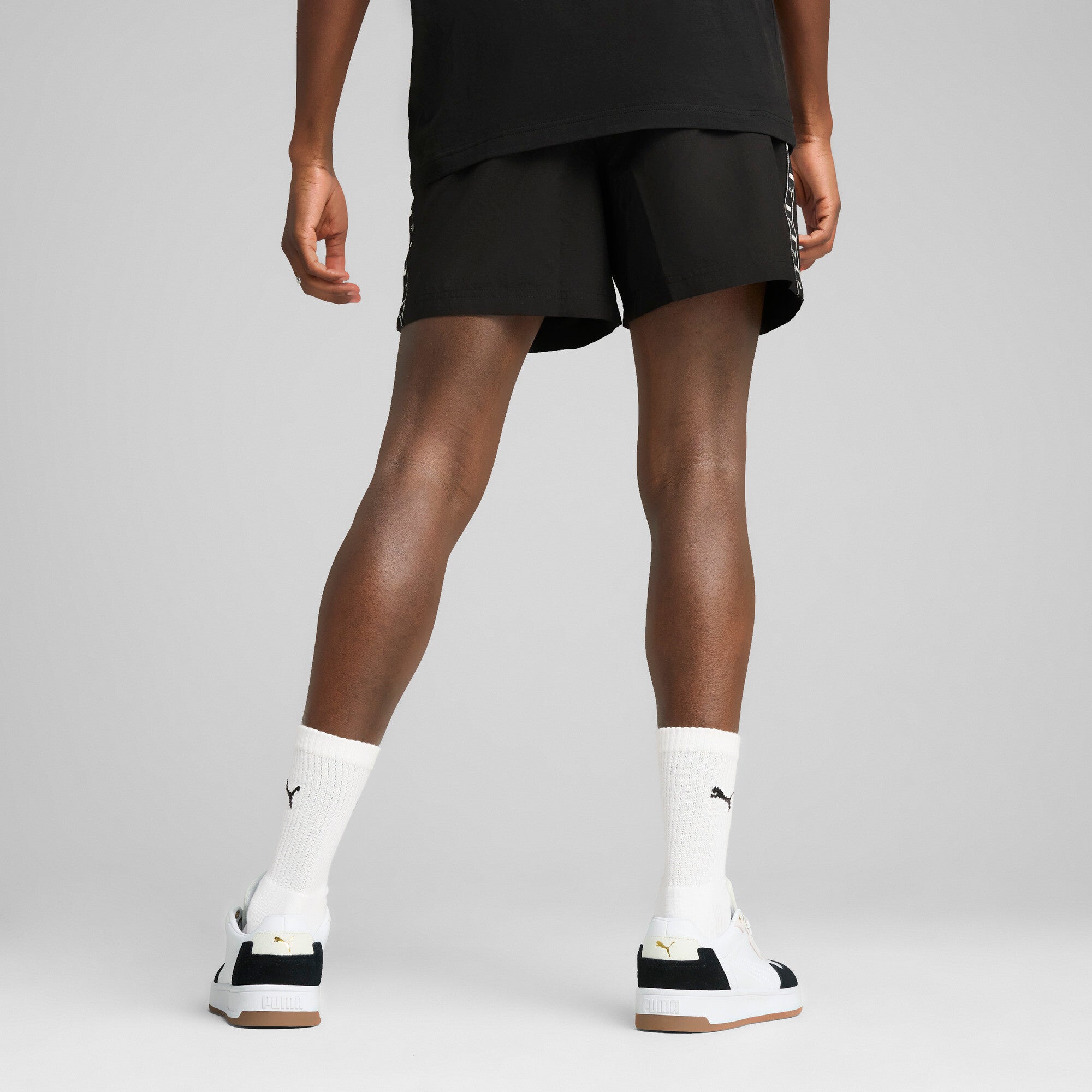 PUMA ESSENTIALS tape woven 5" shorts - black