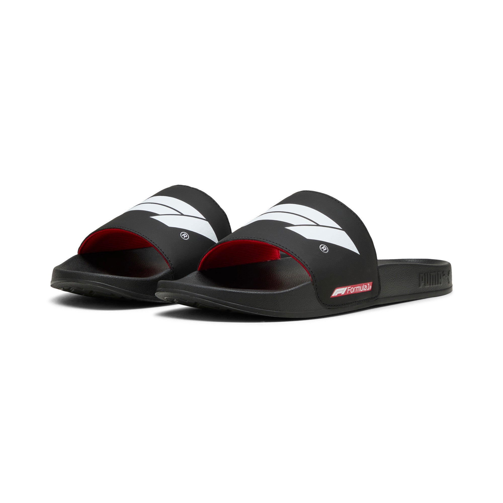 Puma swimming formula 1® leadcat 2.0 logo slides in black - Front View