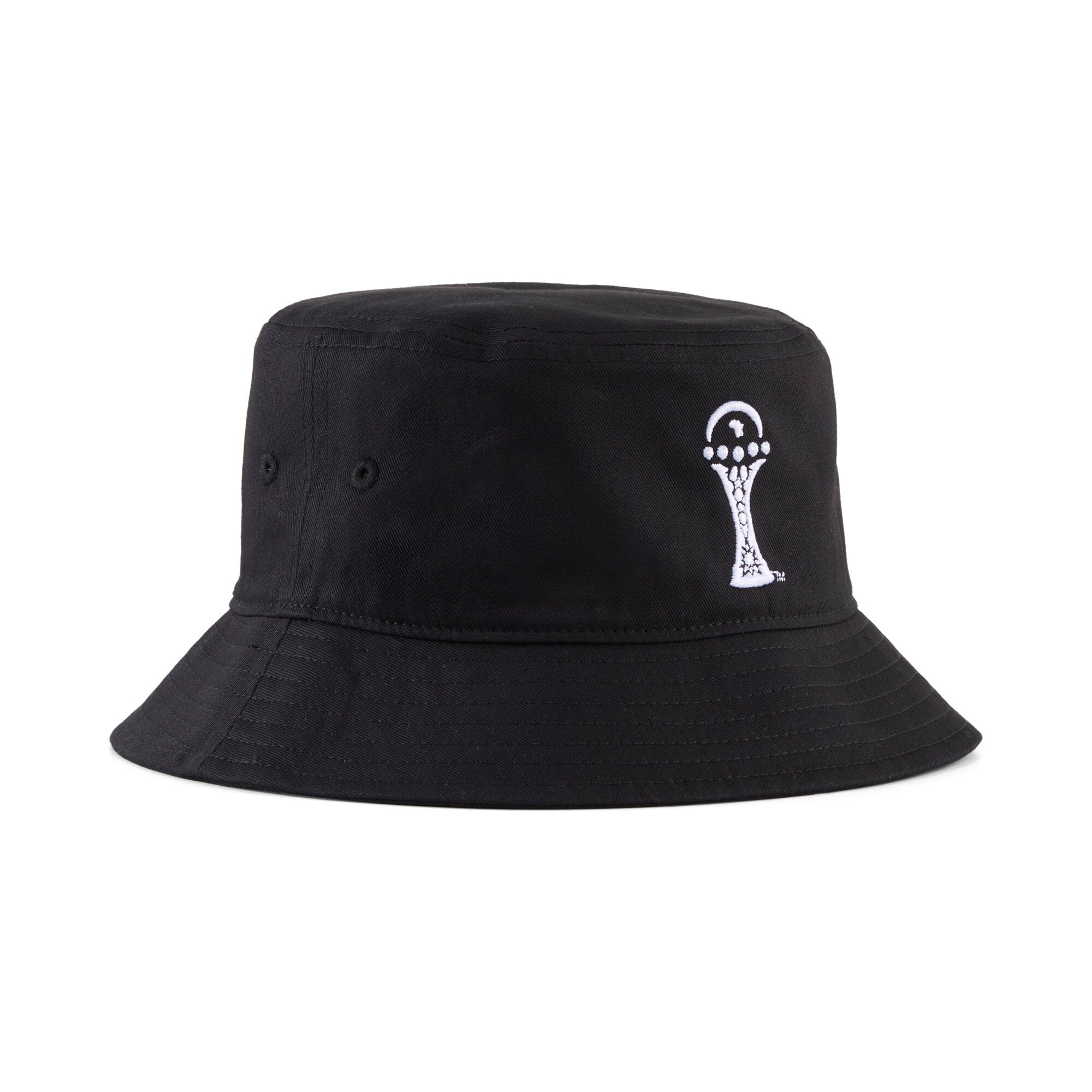 PUMA TotalEnergies CAF Africa Cup of Nations 2025 trophy bucket hat in black and white - Front View
