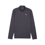 PUMA PWRTRAIN quarter-zip training tee men in galactic gray — front view
