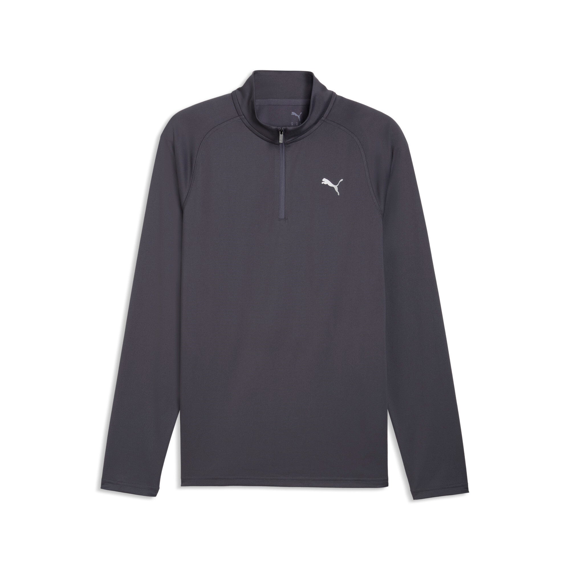 PUMA PWRTRAIN quarter-zip training tee men in galactic gray — front view