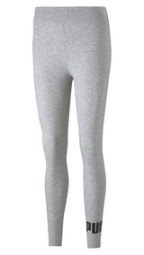 Puma essentials logo leggings in gray - Front View