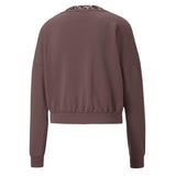 Puma safari glam crew training sweatshirt women in purple - Back View