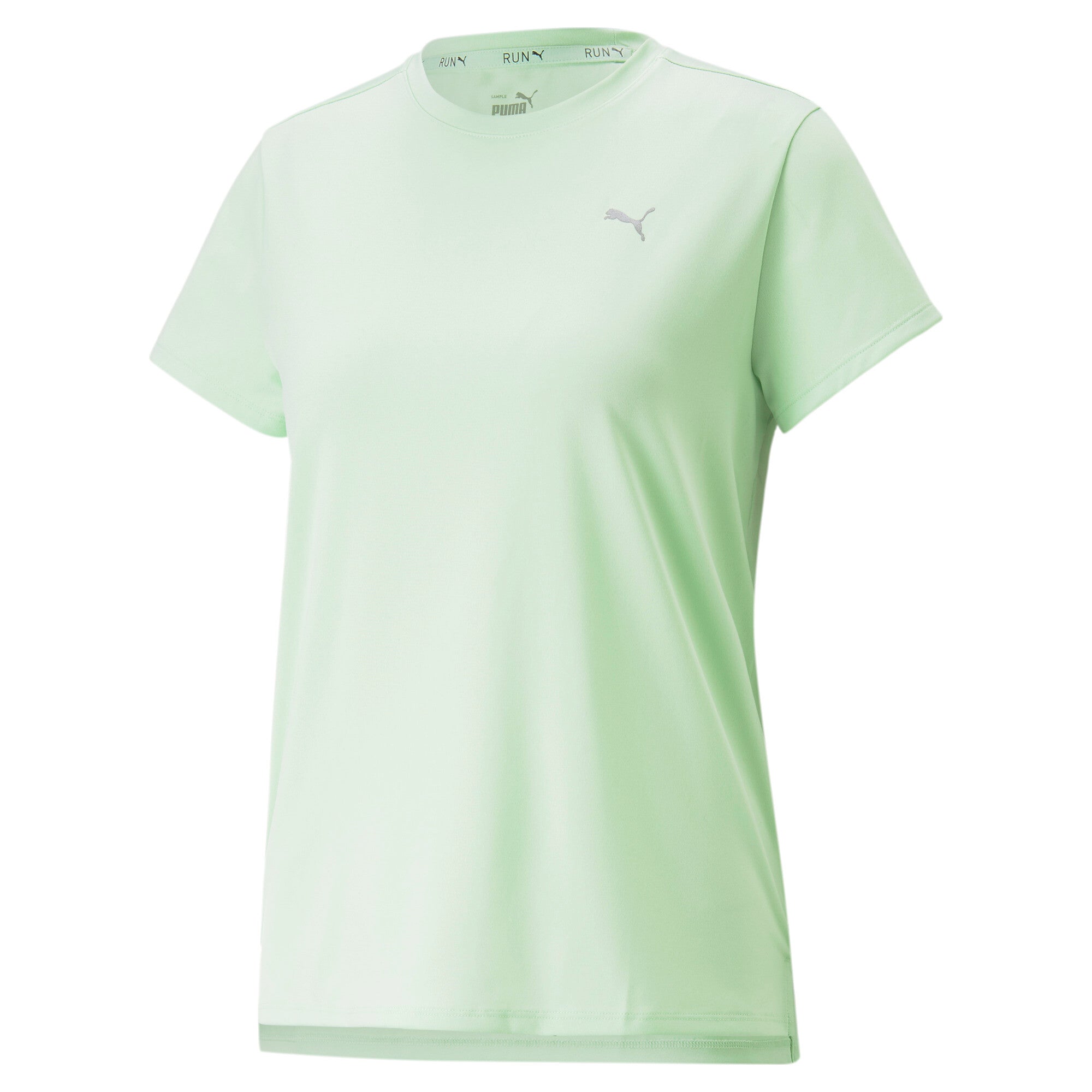 Puma running run favourite heather tee in green - Front View
