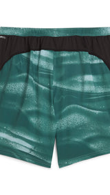 Puma VELOCITY all-over print 7" running shorts in green moon - Back View