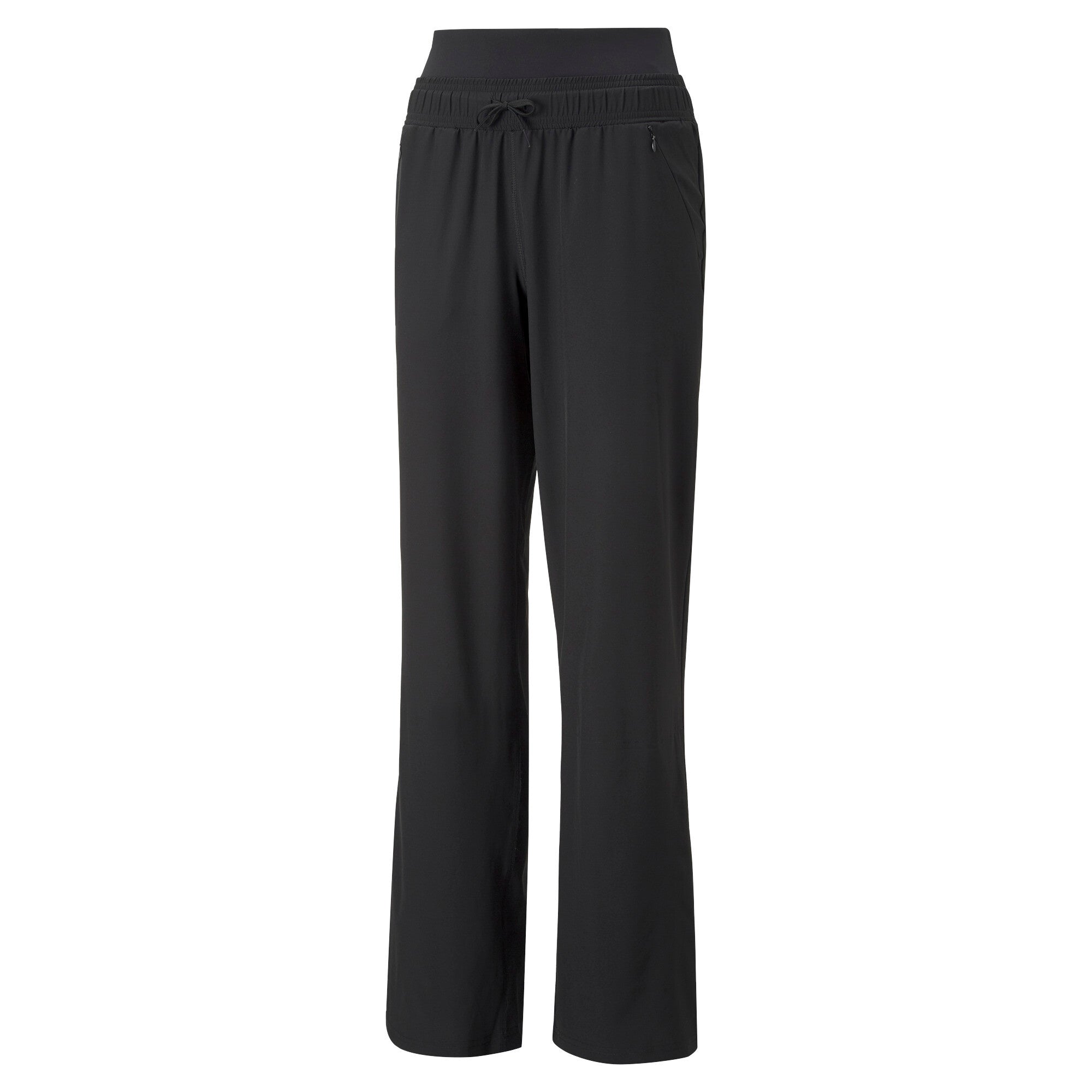Puma modest activewear wide leg training pants in black - Front View
